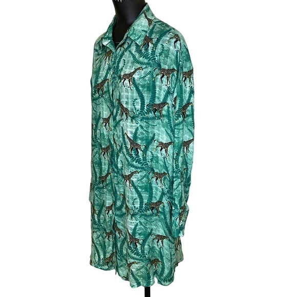 NEW Jane + Delancey Green Leaf and Giraffe Print Tunic Top - Picture 4 of 6